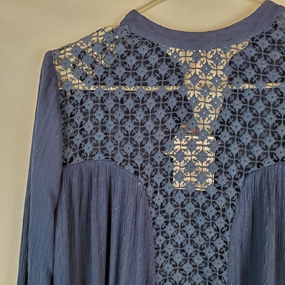 Free People Lace Button Down Blouse - Picture 7 of 8